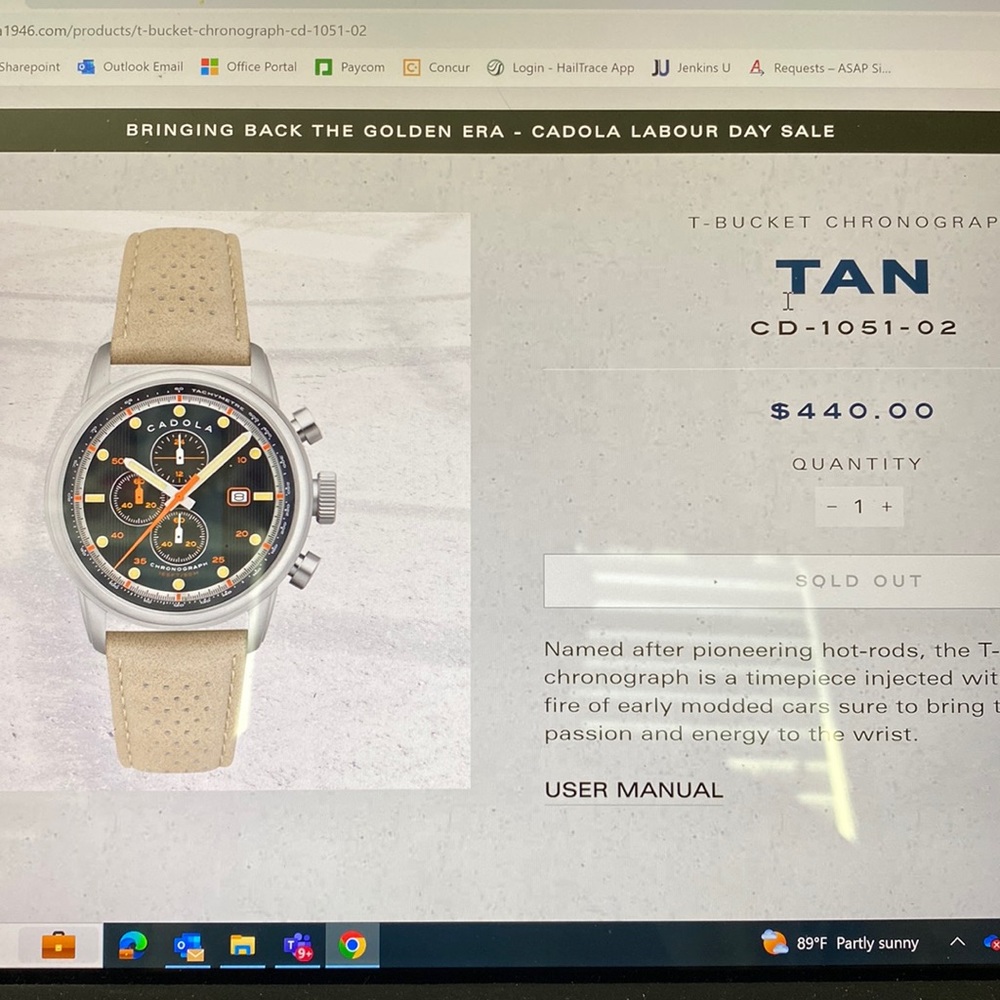 Cadola - Tan - T-bucket Chronograph